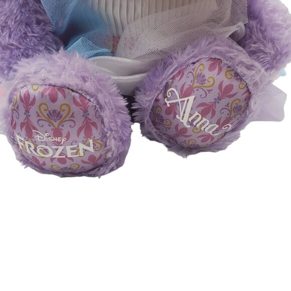 Build A Bear Anna Disney Frozen‎ Purple Teddy Suffed Animal 18 Inch w/ Dress - Picture 6 of 9